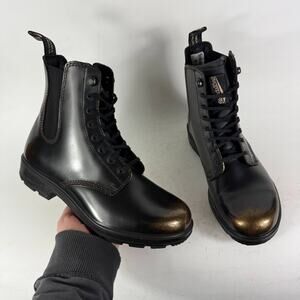 Blundstone Gore Chelsea Boots Women's 8 Black Leather Lace Up Ankle Round Toe